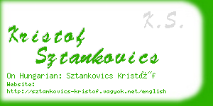 kristof sztankovics business card